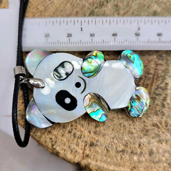 Adorable Nature Abalone Shell Cute Panda Pendant Necklace - Picture 9 of 10